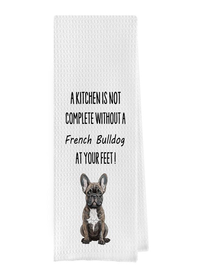 Geqtt French Bulldog Dish Towels - Funny French Bulldog Decorative Waffle Weave Kitchen Towels, Hand Towel, Tea Towel (16×24 Inches) - Image 1