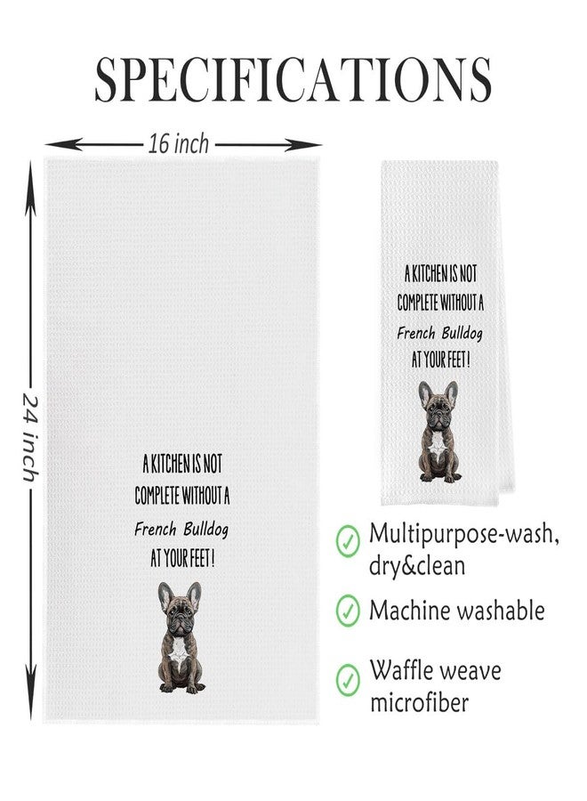 Geqtt French Bulldog Dish Towels - Funny French Bulldog Decorative Waffle Weave Kitchen Towels, Hand Towel, Tea Towel (16×24 Inches) - Image 5