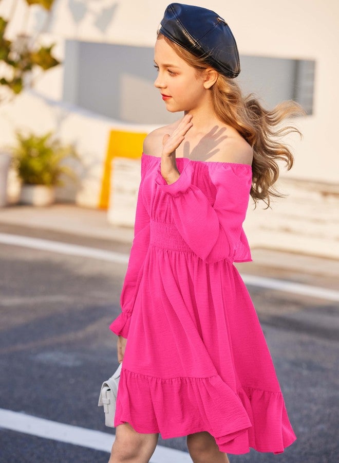 Arshiner Girls Dresses Hot Pink Birthday Cute Party Dress Tween Kid Dress Size 8 - Image 5