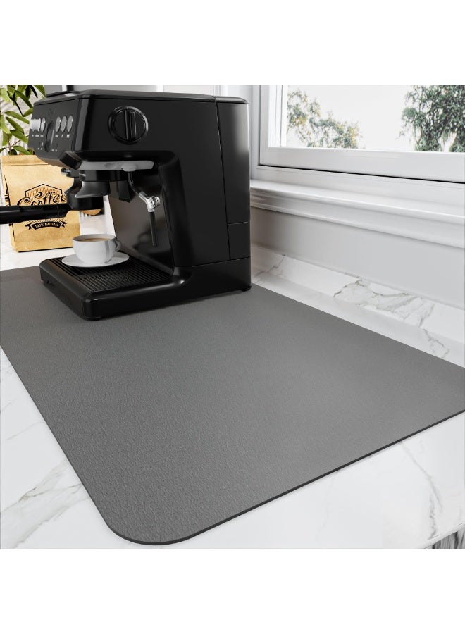 kunshao Coffee Mat - Absorbent Hide Stain Rubber Backed Dish Drying Mat for Kitchen Counter - Bar Mats for Countertops Accessories Fit Under Coffee Maker Espresso Machine - Image 1