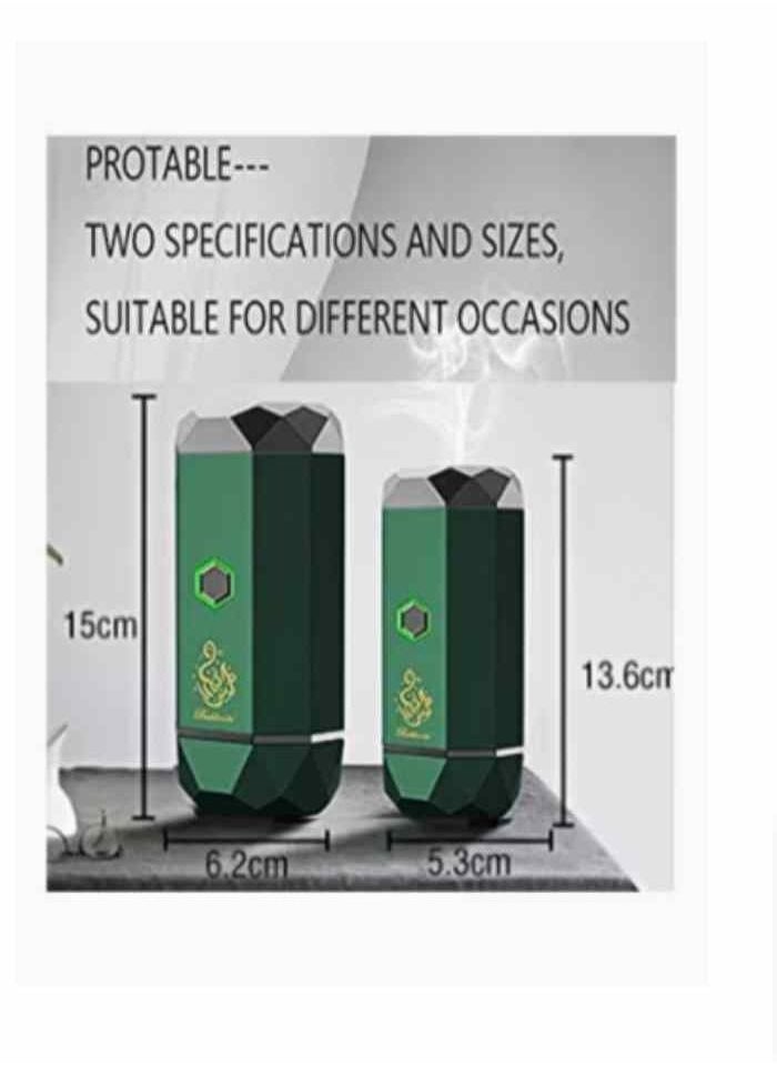 Bakhoor Bukhoor B16 Smart Electric Diffuser Incense Burner Rechargable Portable USB Type-C Power Green 13.6x5.3cm  - Image 2