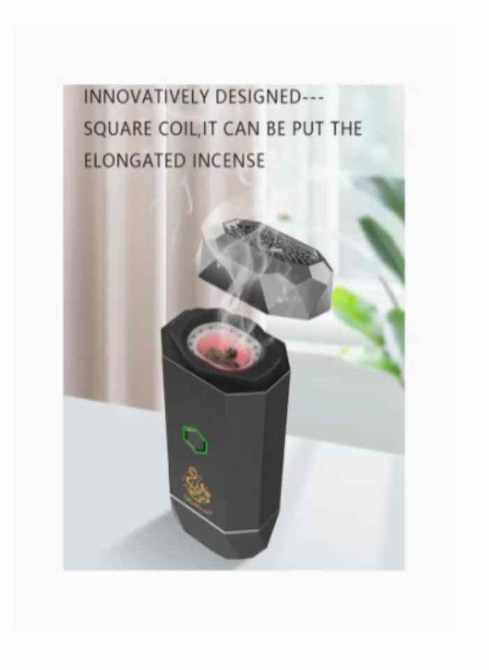Bakhoor Bukhoor B16 Smart Electric Diffuser Incense Burner Rechargable Portable USB Type-C Power Green 13.6x5.3cm  - Image 4