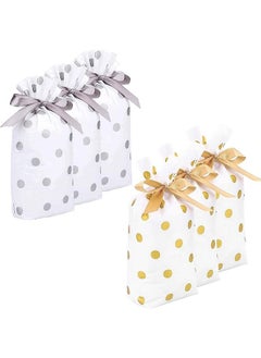 Generic Gold Polka Dot Drawstring Candy Bags 40 Pcs Plastic Drawstring Gift Bags with Drawstring Candy Bags Party Favor Bags Used  - Image 1