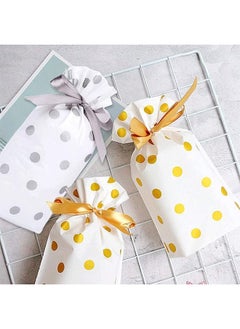 Generic Gold Polka Dot Drawstring Candy Bags 40 Pcs Plastic Drawstring Gift Bags with Drawstring Candy Bags Party Favor Bags Used  - Image 5