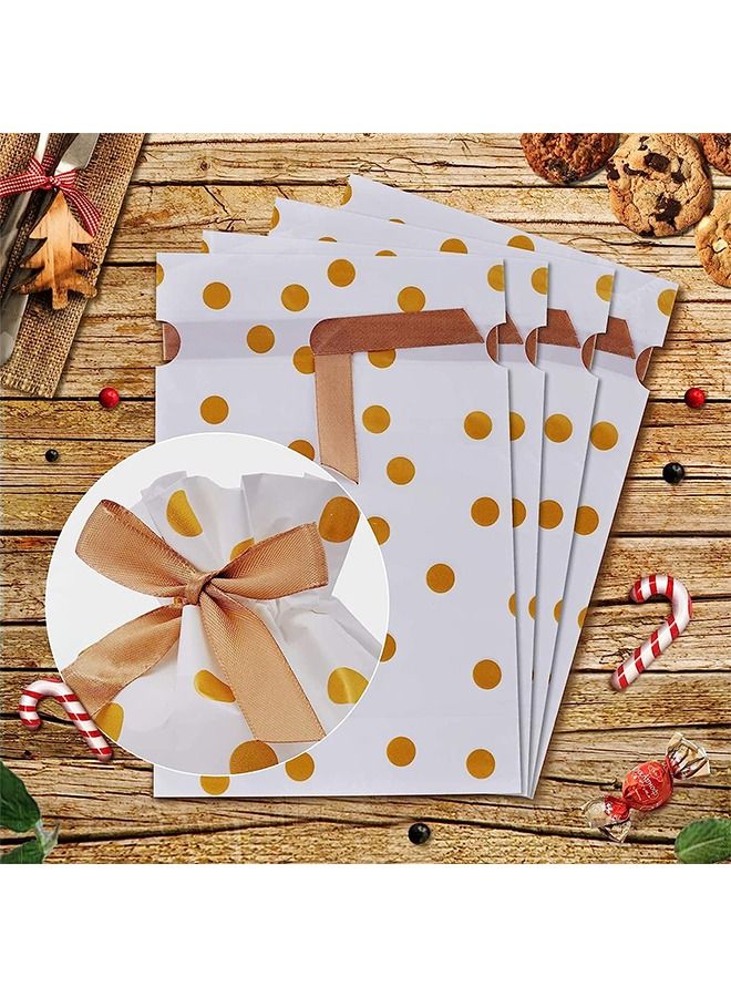 Gold Polka Dot Drawstring Candy Bags 40 Pcs Plastic Drawstring Gift Bags with Drawstring Candy Bags Party Favor Bags Used  - Image 3