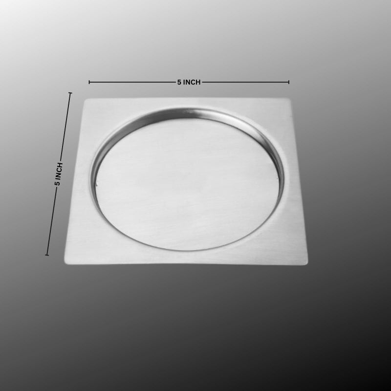 NEW WARE Square 5x5 Inch Stainless Steel Bathroom Jali/Trap Floor Drain with Chrome Finish Water Drain Grating - Image 3