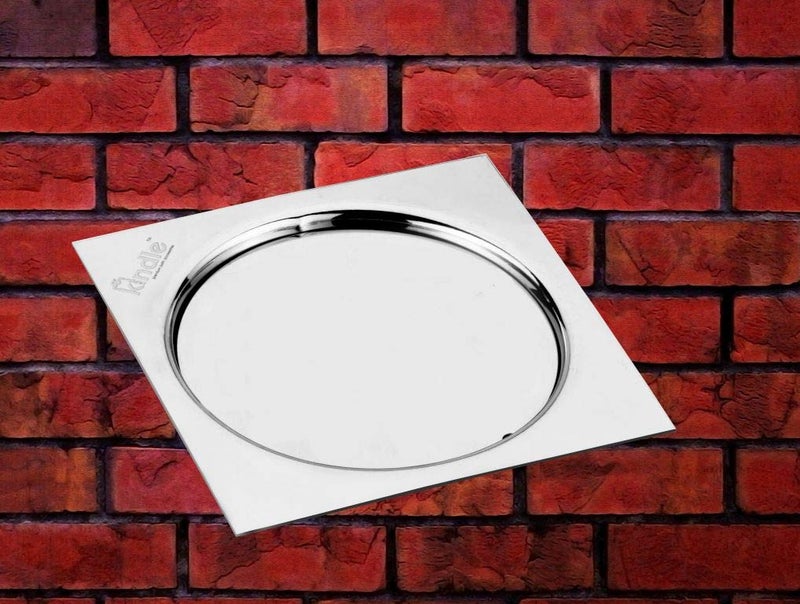 NEW WARE Square 5x5 Inch Stainless Steel Bathroom Jali/Trap Floor Drain with Chrome Finish Water Drain Grating - Image 2