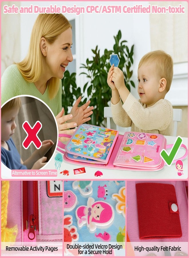 lucdnc Toddler Busy Board Montessori Toys for 3 Year Old Birthday Gifts for Kids 10 Pages in 1 Soft Felt Activity Book Develop Fine Skills Educational Learning Sensory Travel Toys for Airplane Car - Image 5