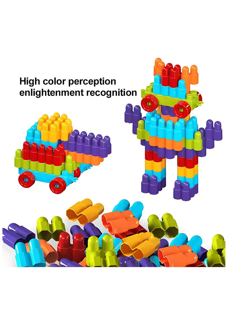 Twisoo DIY Building Block Toy Set – Creative Educational Construction Kit with Colorful Blocks, Wheels & Accessories, STEM Learning Toy for Kids, Building Fun (DIY Bricks, 88, Pcs) - Image 4