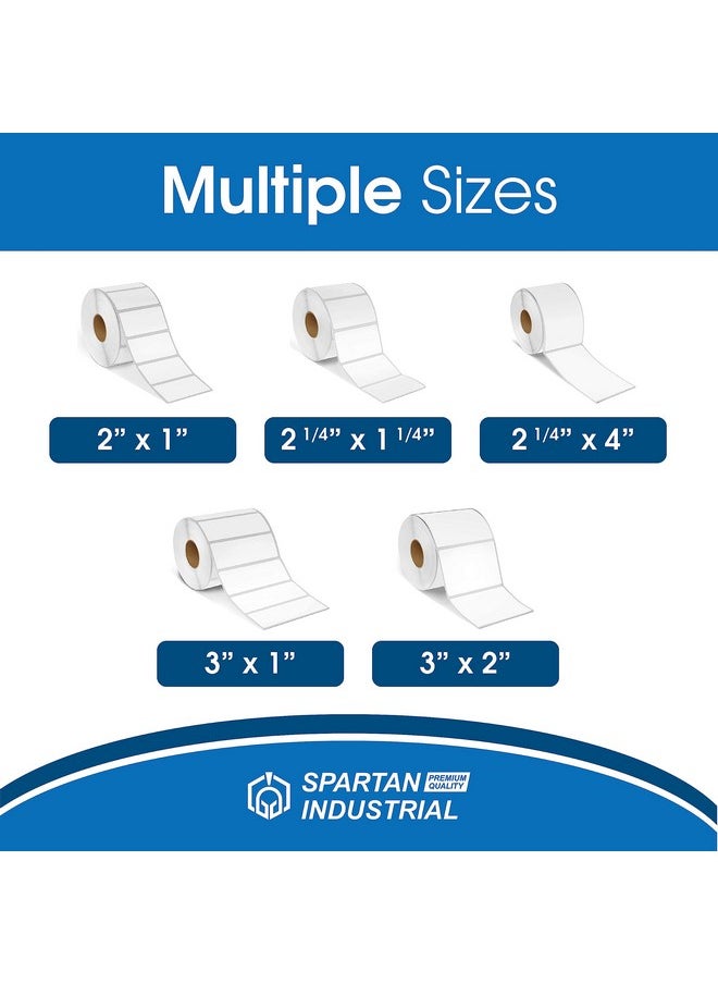 Spartan Industrial 2.25" X 1.25” Direct Thermal Labels Perforated Barcode Address Labels Compatible With Rollo & Zebra Desktop Printers 10 Rolls 1000/Roll  - Image 5