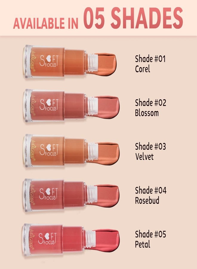 JUST GOLD Justgold Soft Focus Liquid Blush with Dewy & Radiant Finish, Highly Pigmented Formula, Lightweight, Long-lasting, Buildable and Blendable for All Skin Types (Blossom - 02, 5 ML) - Image 5