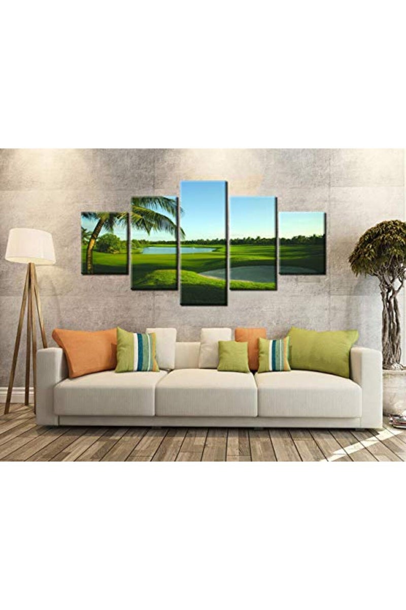 Artbrush Tower Wall Art Florida Golf Course Pictures Golf Club Wall Decor Office Decorations Posters Framed Paintings 5 Pieces Canvas Poster Prints Ready to Hang - Image 3