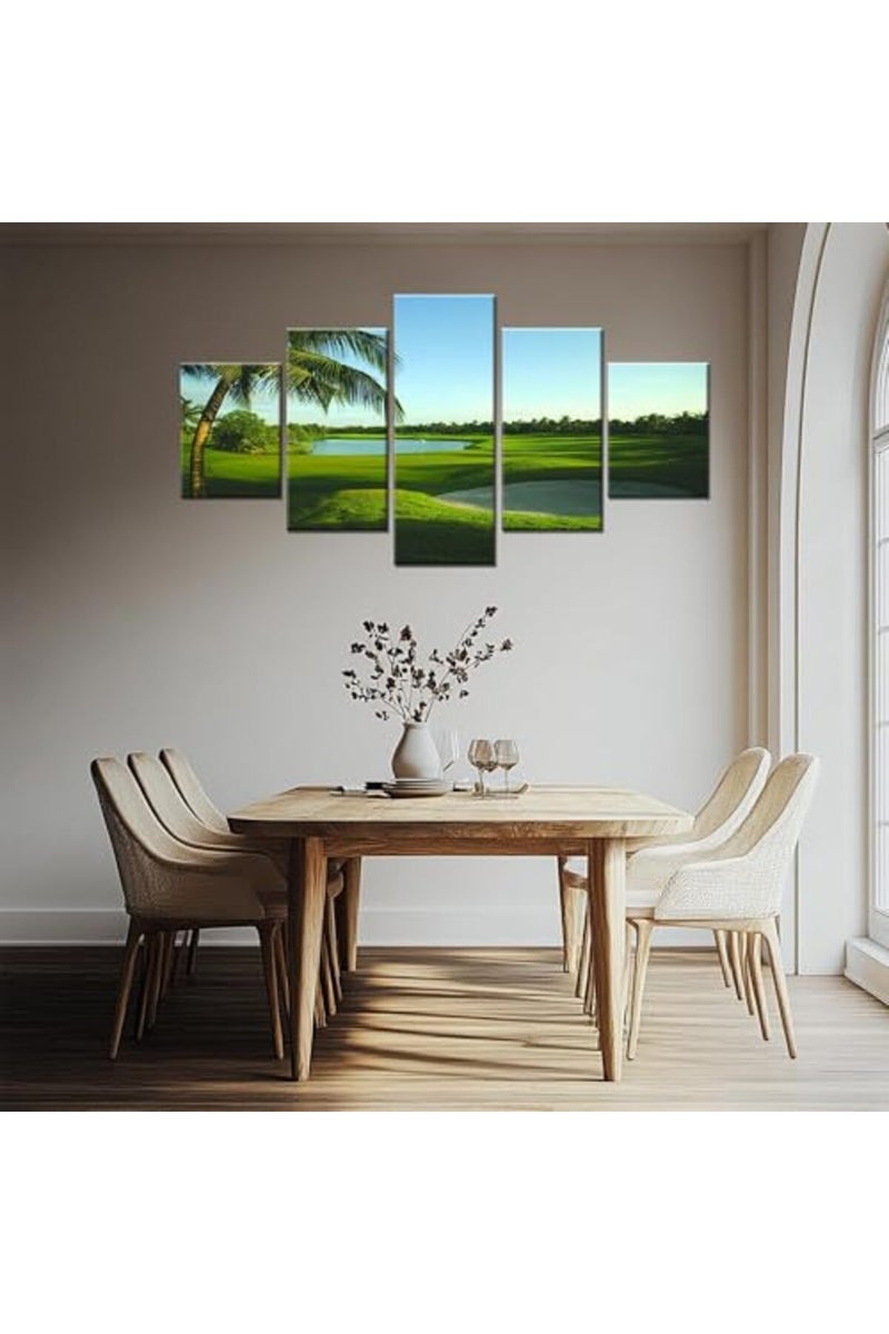 Artbrush Tower Wall Art Florida Golf Course Pictures Golf Club Wall Decor Office Decorations Posters Framed Paintings 5 Pieces Canvas Poster Prints Ready to Hang - Image 2