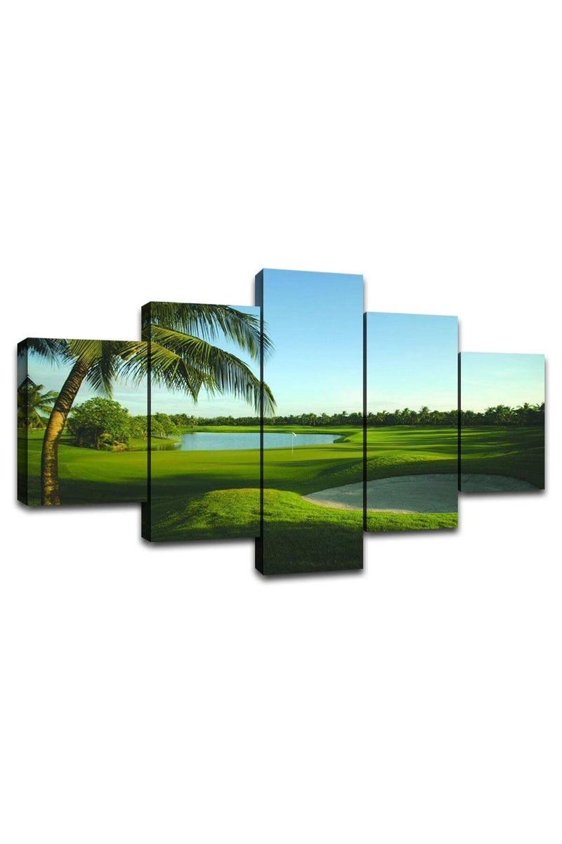 Artbrush Tower Wall Art Florida Golf Course Pictures Golf Club Wall Decor Office Decorations Posters Framed Paintings 5 Pieces Canvas Poster Prints Ready to Hang - Image 1