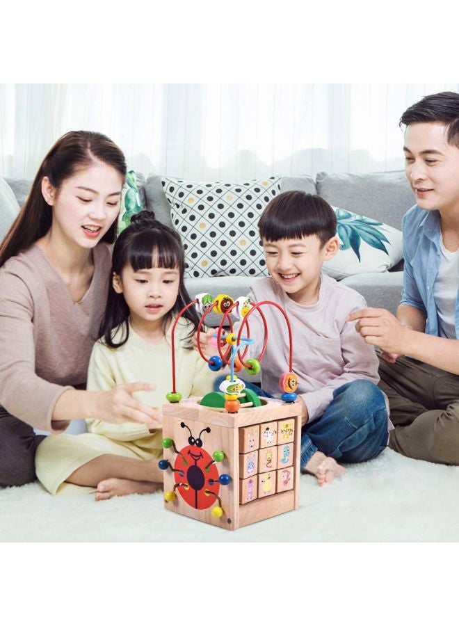 CYTHERIA 6-In-1 Wooden Beads Maze Activity Cube 32x15x15cm - Image 5