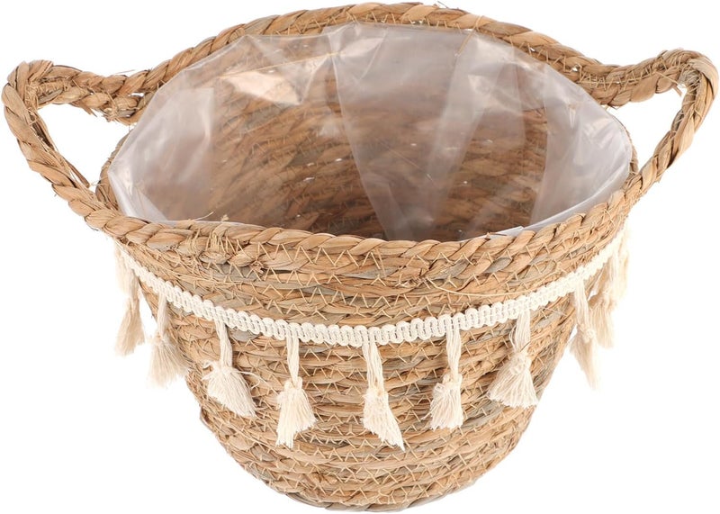 Alasum Handwoven Small Straw Weaving Storage Basket Practical Woven Storage Box Home Organization Decoration - Image 1
