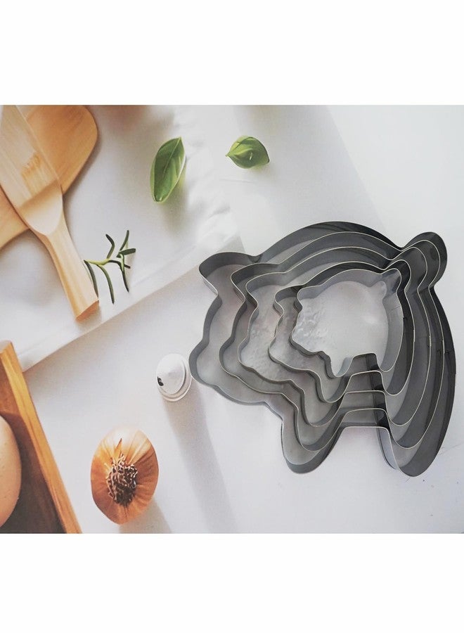 Heluok Pig Cookie Cutter, Large Mexican Gingerbread Piggy Marranitos Cookie Cutters, Metal Piggy Cookies Mold, Puerquitos Cookie Shape - 5 Sizes, 4.5"/ 3.8"/ 3.3"/ 2.5" /1.9" - Image 3
