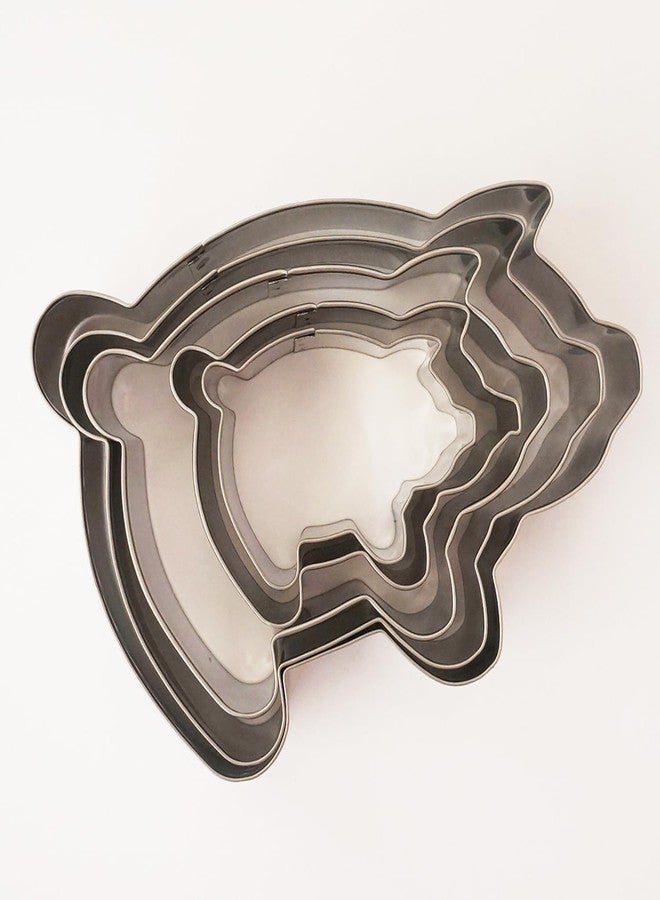Heluok Pig Cookie Cutter, Large Mexican Gingerbread Piggy Marranitos Cookie Cutters, Metal Piggy Cookies Mold, Puerquitos Cookie Shape - 5 Sizes, 4.5"/ 3.8"/ 3.3"/ 2.5" /1.9" - Image 4