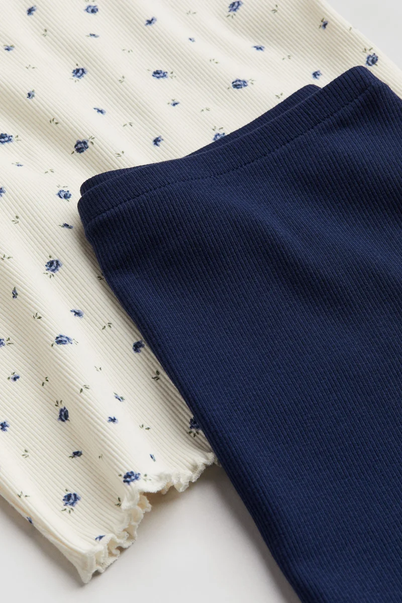 H&M 2-piece ribbed jersey set