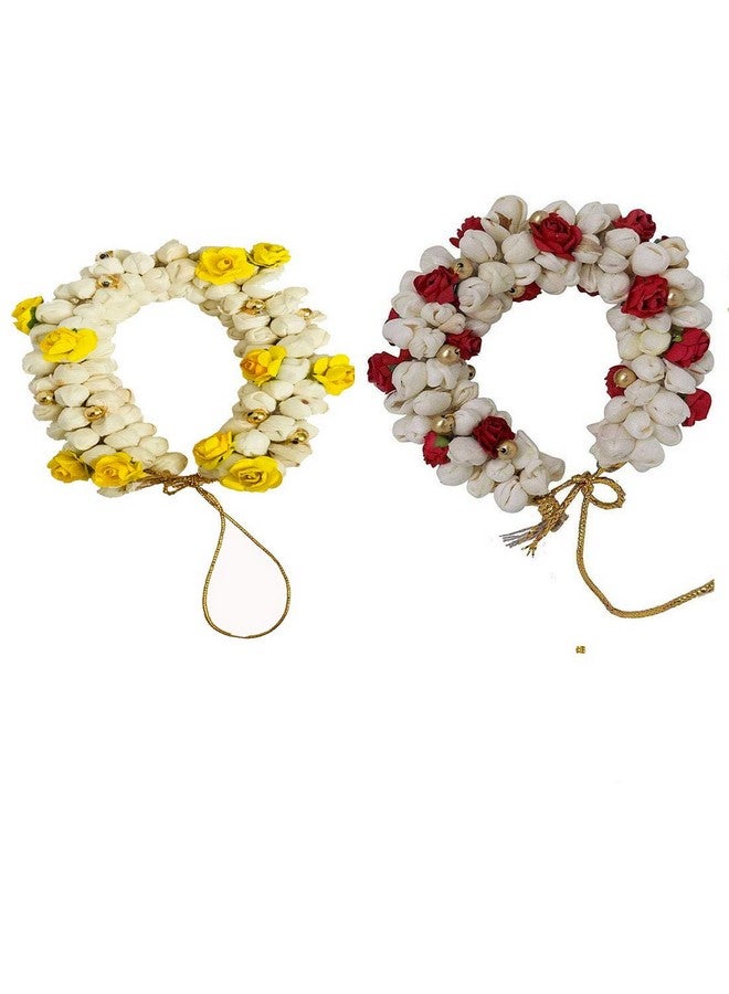 Arooman™ Hair Bun Mogra Flower Gajra Artificial Flower Gajra combo for Women (Pack of 02-multicolor)