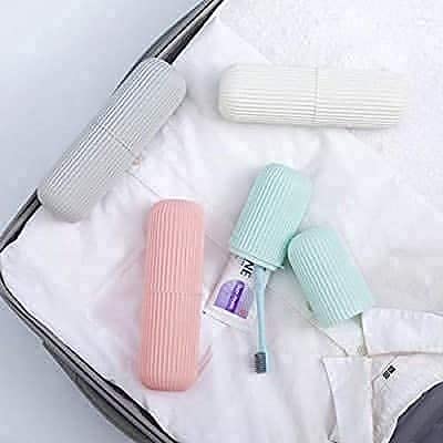 Raxon Innovation Capsule Shape Travel Toothbrush Toothpaste Case Holder Portable Toothbrush Storage Plastic Toothbrush Holder (Size:-20cmX6cmX7) (Pack of 2) - Image 3
