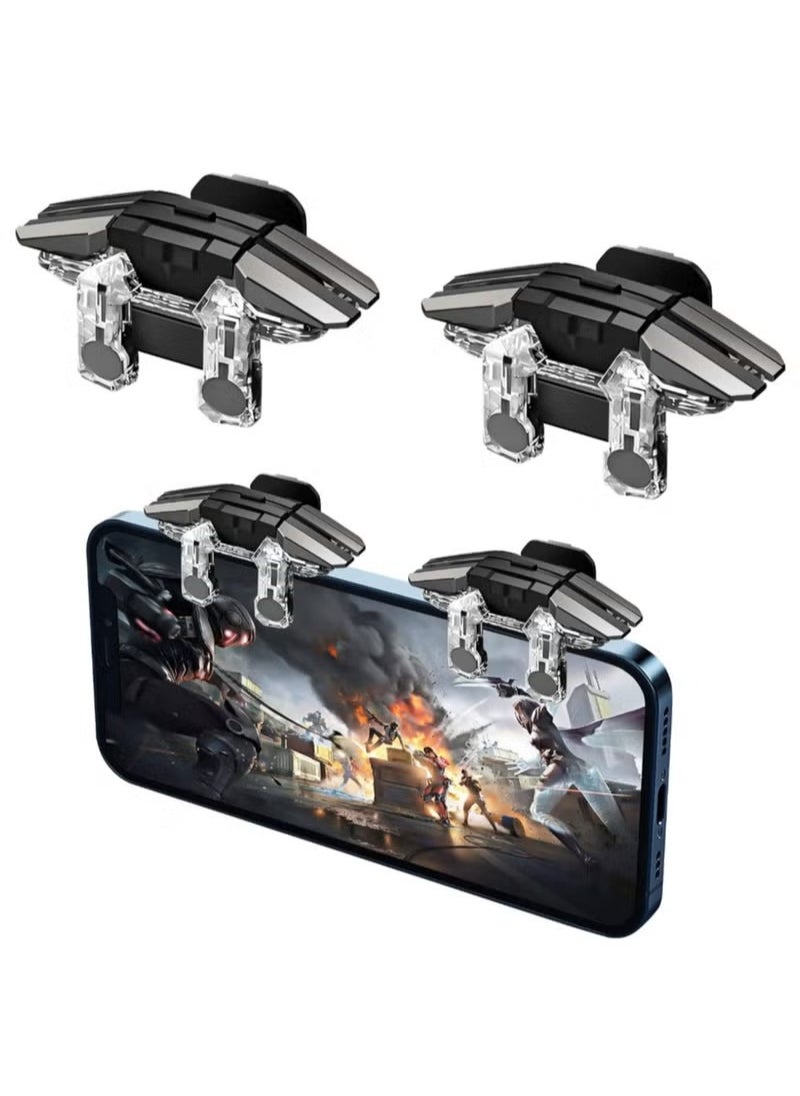 Generic Mobile Game Controller Trigger, Mobile Game Accessories 6 Finger Trigger Sensitive Shoot and Target Buttons Smartphone Game Controller Gamepad for PUBG/Survival Rules/Knives Out  - Image 1