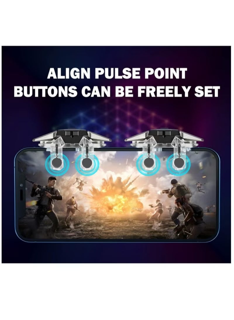 Generic Mobile Game Controller Trigger, Mobile Game Accessories 6 Finger Trigger Sensitive Shoot and Target Buttons Smartphone Game Controller Gamepad for PUBG/Survival Rules/Knives Out  - Image 3