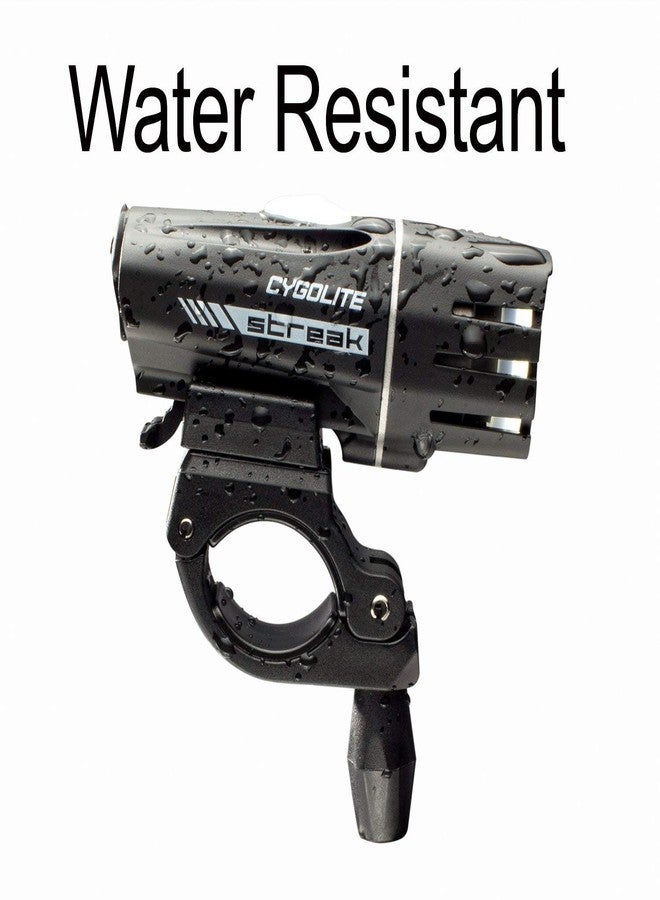 Cygolite Streak- 450 Lumen Bike Light- 5 Night Modes & Daytime Flash Mode- Compact & Durable- IP67 Waterproof- Secured Hard Mount- USB Rechargeable Headlight- for Road & Commuter Bicycles , Black - Image 2