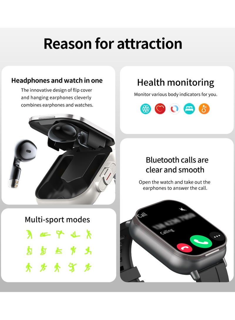 general Smartwatch with Earphones, 2.01 HD Smartwatch Health and Fitness Tracker for Men and Women, Receive Calls and Fitness Watch, Compatible with iOS and Android - Image 5
