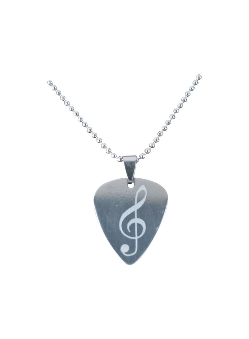 GGOOT guitar thumb picks music pendant necklace electric guitar picks Musician Jewelry Gift plectrum guitar bass plectrum Personalized Pendant Gift music band funny woman Note Fashion Silver Medium - Image 1