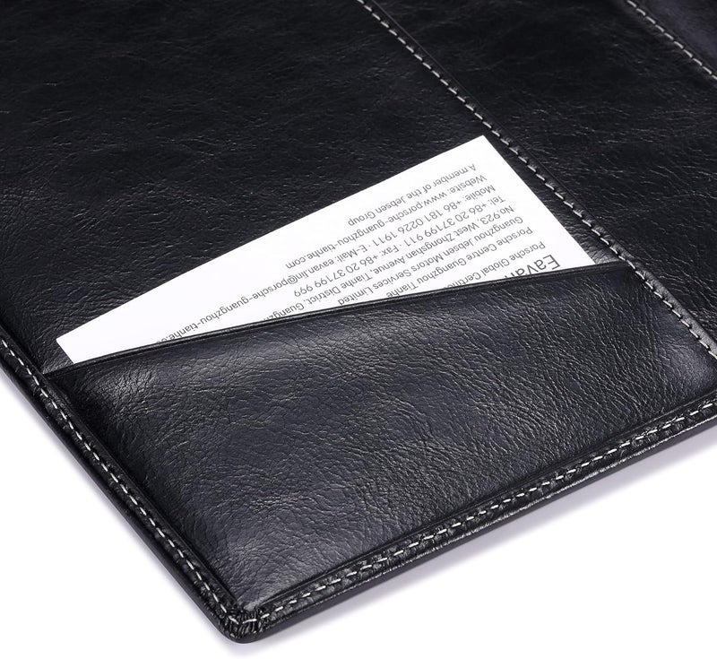 HISCOW Leather Junior Padfolio for Men & Women with Pen Loop, Italian Calfskin, Business Portfolio Notebook Folder (Antiqued Black) - Image 5