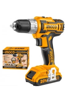 INGCO 20V Cordless Drill with 2 Batteries Orange  - Image 1