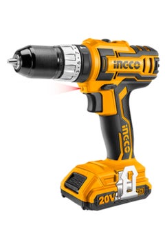 INGCO 20V Cordless Drill with 2 Batteries Orange  - Image 2