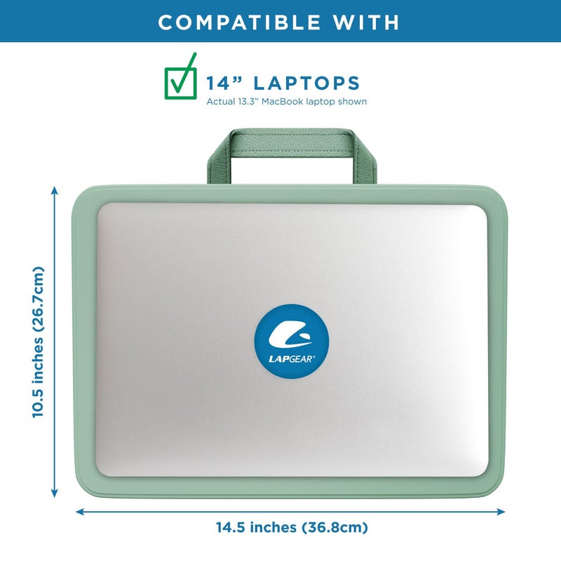 LAPGEAR Compact Lap Desk â€“ Fits Up to 14â€³ Laptops â€“ Sage Green â€“ Style No. 43121 - Image 3