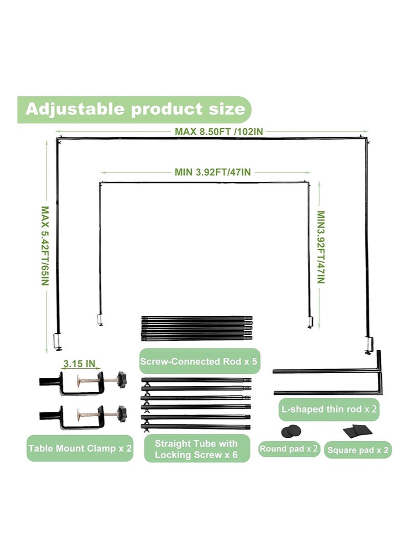 Aikanbo Over The Table Rod Stand with Clamps Adjustable 47"-102'' Length 47"-65" Height Table Balloon Arch Stand with Storage Bag Metal Decorating Rod for Table Hanging - Image 2