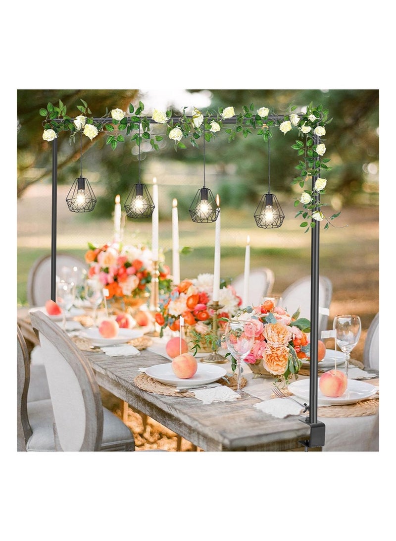 Aikanbo Over The Table Rod Stand with Clamps Adjustable 47"-102'' Length 47"-65" Height Table Balloon Arch Stand with Storage Bag Metal Decorating Rod for Table Hanging - Image 1