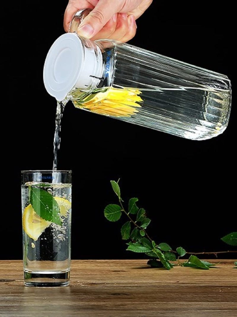 SYANKA Premium Juice and Water Glasses Set of 6 and Jug Set Combo - Glasses 270ML, Jug 1-Liter, Water Glasses and Jug Set for Dining Table (Transparent) - Image 4