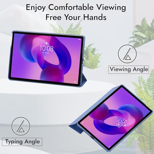 Robustrion Cover for Lenovo Idea Tab 11 inch Cover Case, Trifold Flip Cover Case for Lenovo Idea Tab Cover 11" Tablet with Translucent Back [Auto Sleep Wake Support] - Navy - Image 4