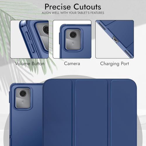 Robustrion Cover for Lenovo Idea Tab 11 inch Cover Case, Trifold Flip Cover Case for Lenovo Idea Tab Cover 11" Tablet with Translucent Back [Auto Sleep Wake Support] - Navy - Image 5