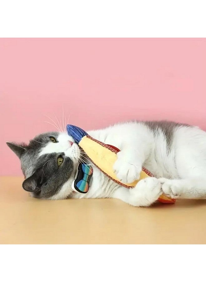 بت قطعة لعبة تفاعلية للقطط، لعبة مضغ قطط على شكل سمكة، لعبة قطط مقاومة للعض مع جرس للترفيه الذاتي - Image 5
