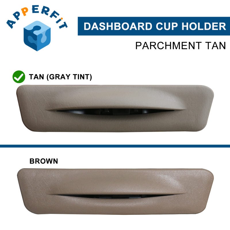 APPERFiT in Dash Cup Holder Insert w/Ashtray Tan Compatible with Ford F250 F350 F450 F550 Super Duty Truck Excursion 1999-2004 Dashboard Pull Out Cupholder YC3Z-2513560-CAB - Image 2