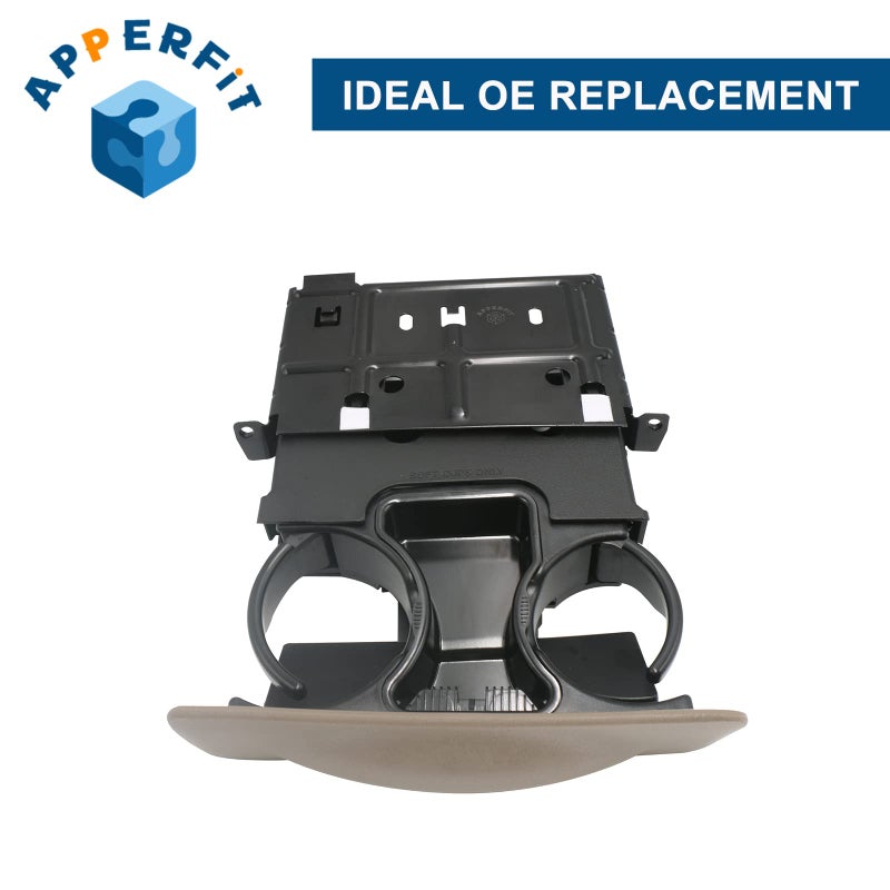 APPERFiT in Dash Cup Holder Insert w/Ashtray Tan Compatible with Ford F250 F350 F450 F550 Super Duty Truck Excursion 1999-2004 Dashboard Pull Out Cupholder YC3Z-2513560-CAB - Image 5