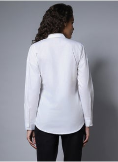 HIGH STAR White Boxy Longline Solid Shirt for Women  - Image 5