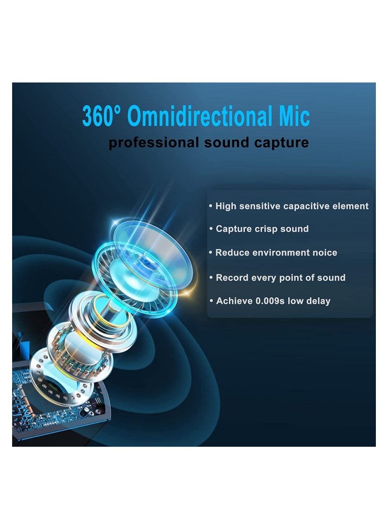 Wireless Microphone Set with Charging Case, Portable and Rechargeable Mic with Low Latency for Video Recording Studio and Interviews (2 Pcs) - Image 2