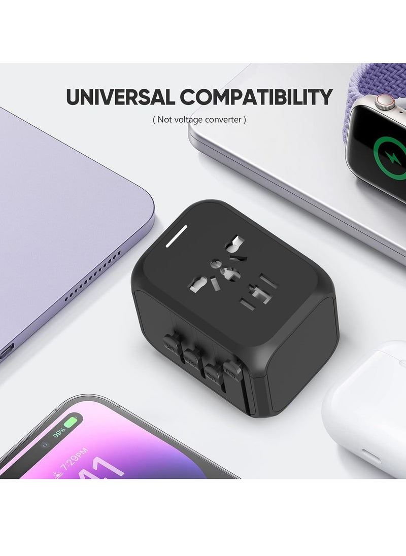 ELTRAZONE Universal Travel Adapter – International Travel Plug Adapter with 3 USB & 1 Type-C Ports, AC Outlet Plug Converters for Europe, Ireland, UK, EU, US, AU, Italy, Asia  - Image 4