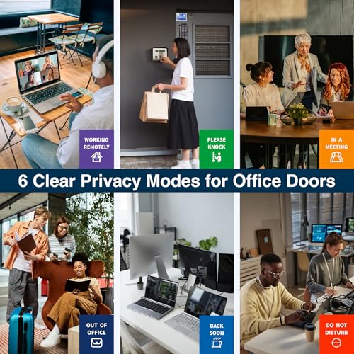 EliteSign Name Plate for Desk& Office Door Sign, 6 Options Do Not Disturb, In A Meeting, Out of Office, Working Remotely, Please Knock, Stick or Stand with Desk Name Plate, Brushed silver - Image 4
