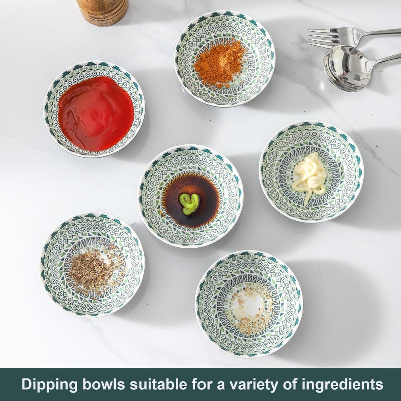 Howise Set of 6 Deep Soy Sauce Dishes, 3.7 inch Ceramic Dipping Bowls 4 oz Small Dip Bowls Sauce cups for Condiment Sushi Bowl, Mini Bowl for Side Dish, Ketchup, Soy Appetizer Plates - Image 3