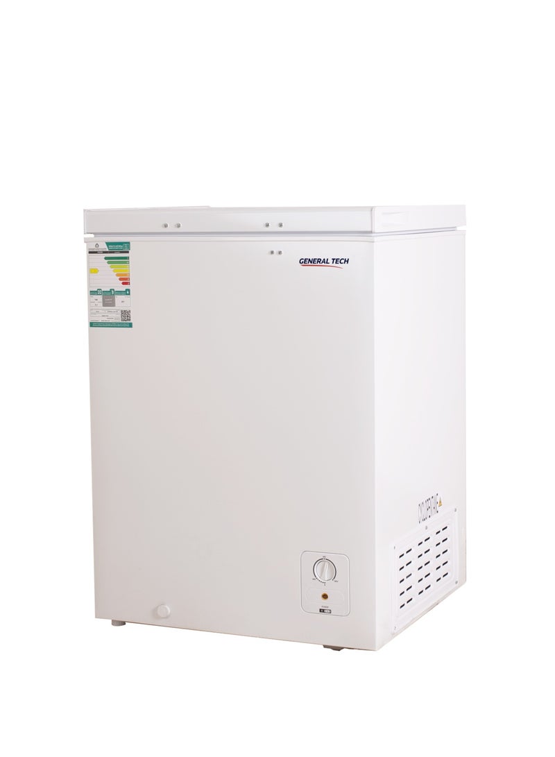 جينرال تيك فريزر جنرال تك أفقي، سعة ١٤٤ لترًا، ٥.١ قدم مكعب، موفر للطاقة، بدون ضوضاء، أبيض - Image 1