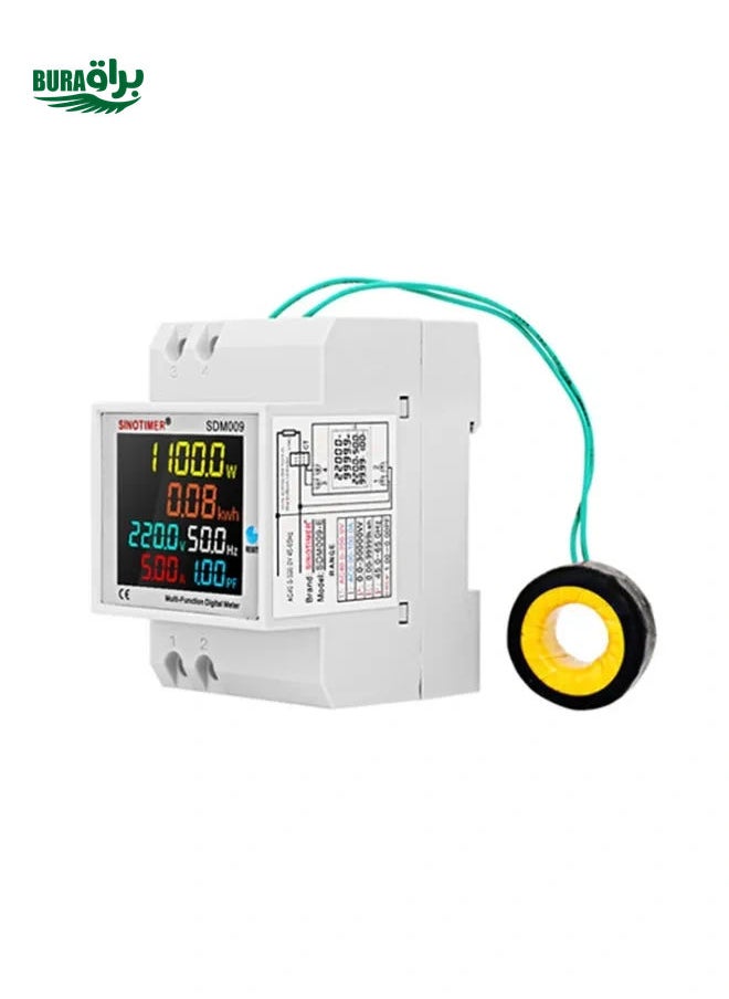 Generic - SINOTIMER SDM009 Din Rail Single-Phase Voltage Current Frequency Power Factor Electricity Multifunctional Meter, Model: AC40-300V External - Image 1