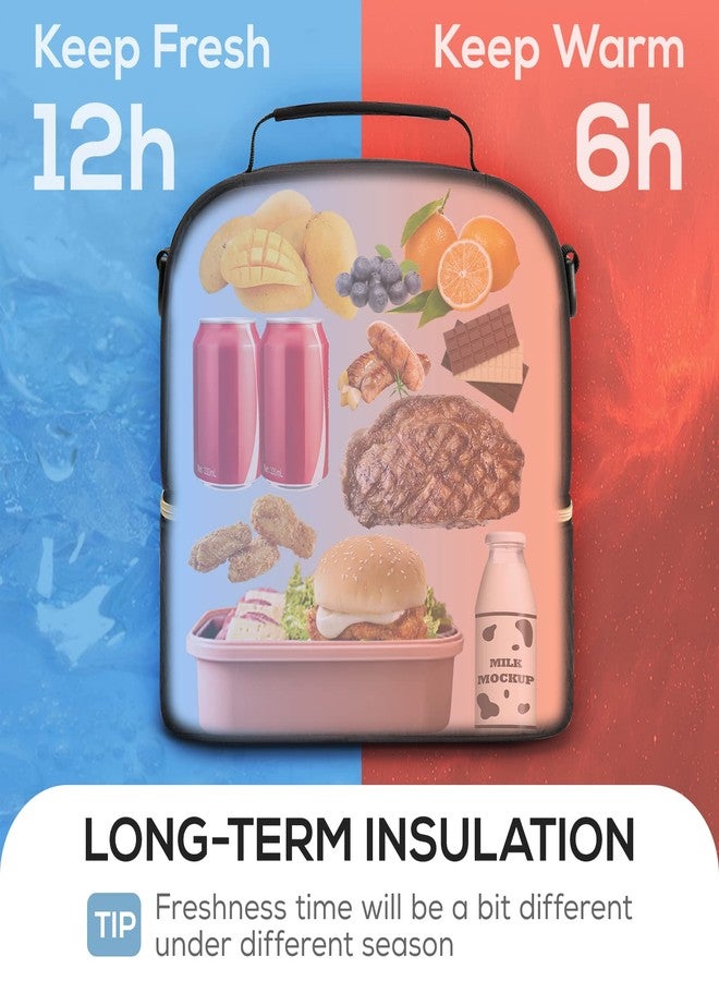 TOURIT Lunch Bag Women Double Deck Lunch Box Insulated Lunch Cooler for Women Men Work, Black - Image 4